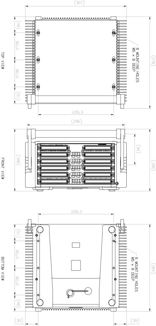 DECAQ 6-slot Dimensions