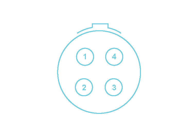 Pinout of the 4-pin LEMO®