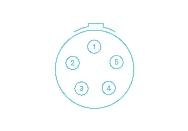 Pinout of the 5-pin LEMO®