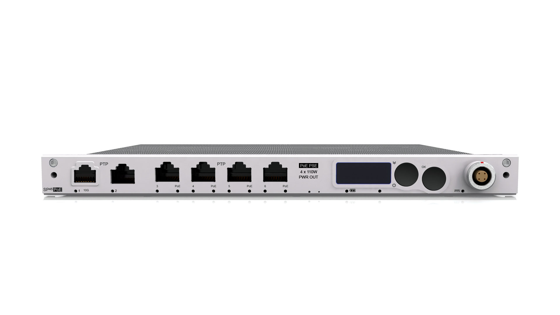 The SP45 PoE, a PTP aware Ethernet Switch and PoE power source